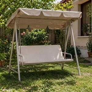 Perna balansoar gradina 150x50x50 cm, doua segmente, husa detasabila, crem