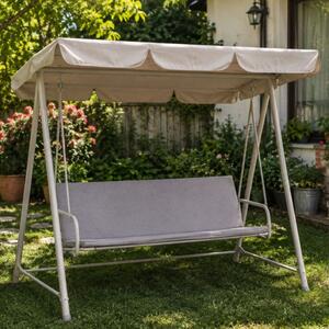 Perna balansoar gradina 150x50x50 cm, doua segmente, husa detasabila, gri