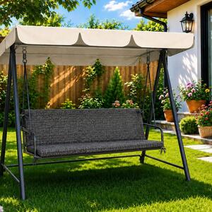 Perna balansoar gradina 150x50x50 cm, doua segmente, gri melanj