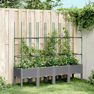 Jardinieră de grădină cu spalier gri deschis 160x40x142,5 cm PP