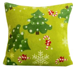 Fata de perna din microplus CHRISTMAS TREE 45x45 cm, verde