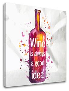 Tablouri canvas cu text Wine is always good idea