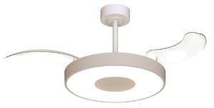 Ventilator de tavan inteligent cu LED-uri Coin, bej/alb, DC, silențios - Mantra Mantra Iluminación, Coin, reglabil, Bej, Camera de zi, Metal, Modern