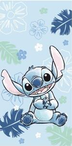 Prosop de baie pentru copii cu imprimeu - Lilo and Stitch Ohana blue | 70 x 140 cm