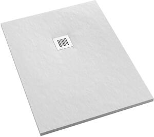 Schedpol Kalait White Stone cădiță de duș dreptunghiulară + capac mascare 110x90 cm alb 3.3116/B/ST-M2