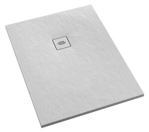 Schedline Protos White Stone cădiță de duș dreptunghiulară + capac mascare 80x90 cm alb 3SP.P1P-8090/B/ST-M1/B/ST