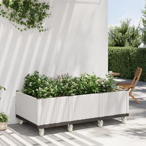 Jardinieră de grădină cu picioare, alb, 150x80x54 cm, PP