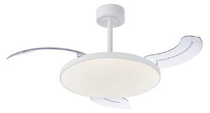 Ventilator de tavan cu LED-uri Slim Mini alb DC silențios CCT - Mantra Mantra Iluminación, Slim Mini, reglabil, Alb, Camera de zi, Metal, Modern