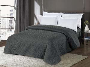 Cuvertura de pat gri inchis cu model STONE 220x240 cm