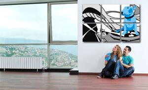 Tablou pictat manual POP Art Dog and DJ´S 6 - piese