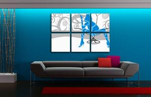 Tablou pictat manual POP Art Blue Woman 6 - piese
