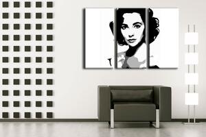 Tablou pictat manual POP Art Elizabhet Taylor 3 - piese