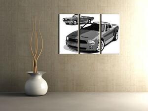 Tablou pictat manual POP Art FORD MUSTANG 3 - piese