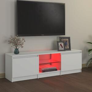 Comodă TV cu lumini LED, alb, 120x30x35,5 cm
