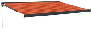 Copertină retractabilă portocaliu/maro 4,5x3 m, textil/aluminiu