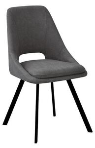 Scaun Initiate material teddy gri inchis picioare metalice negre 48x57x85 cm