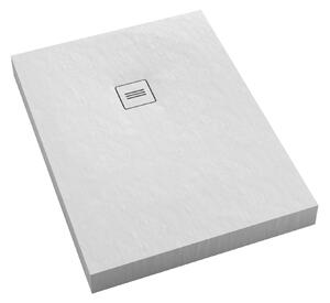 Schedline Nonlimits White Stone cădiță de duș dreptunghiulară + capac mascare 110x90 cm alb 3ST.N1P-90110/B/ST-M1/B/ST