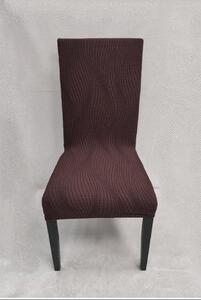 Set 6 huse elastice pentru scaune, model Jacquard, Maro in dungi