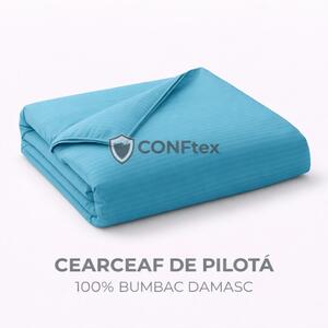 Cearceaf de Pilotă Damasc 100% Bumbac Turkoaz
