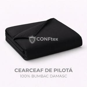 Cearceaf de Pilotă Damasc 100% Bumbac Negru