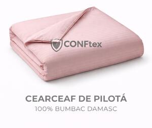 Cearceaf de Pilotă Damasc 100% Bumbac Roz Pudra