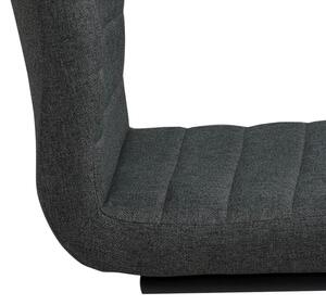 Set 2 scaune tapitate cu stofa si picioare metalice Gudrun Gri inchis / Negru, l47,5xA63,5xH95,5 cm