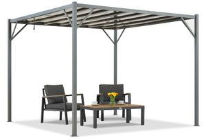 Pergolă de terasă antracit Paros 3x3m Garden Point