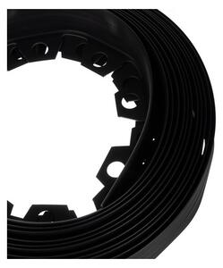 Bordura separator de gazon, 6 cm x 10 m, margini flexibile, stifturi de montare, PE, negru