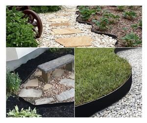 Bordura flexibile pentru gazon, lungime 10 m, latime 4 cm, PE, neagra