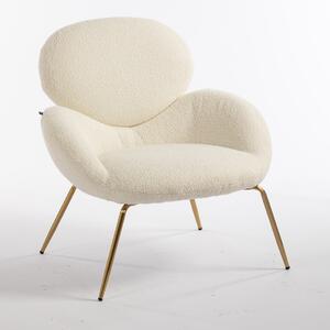 HR2045 Scaun Crem Boucle cu Bază Aurie