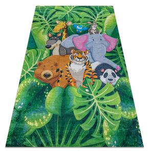 BAMBINO 2651 covor lavabil Animale, junglă pentru copii anti-alunecare - verde / maro