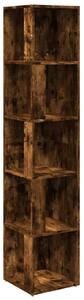 Dulap colțar, stejar fumuriu, 33x33x164,5 cm, lemn prelucrat