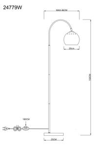 Lampadar Globo 24779W BENNO 1xE27/60W/230V alb
