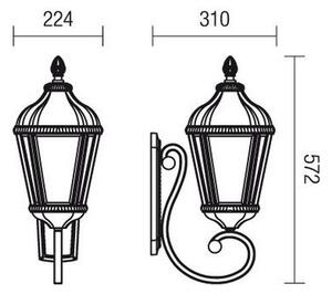 Redo 9656 - Lampă de perete pentru exterior ESSEN 1xE27/70W/230V IP44 maro/patină