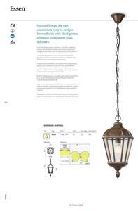 Redo 9656 - Lampă de perete pentru exterior ESSEN 1xE27/70W/230V IP44 maro/patină