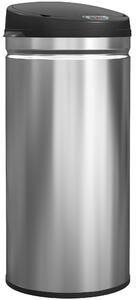 Coș de gunoi HOMCOM de 42L cu Senzor de Mișcare și Deschidere Automată, din Oțel Inoxidabil și ABS, 30.5x30.5x68 cm, Negru și Argintiu | Aosom Romania