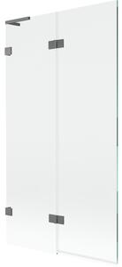 Mexen Lunar L, paravan de cadă cu 2 aripi, stânga, 100 x 150 cm, sticlă transparentă, grafit, 897L-100-100-95-00-L