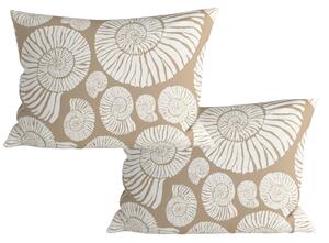 Set 2 bucati huse decorative pentru perna din microfibra SNAIL SHELL 50x70 cm, maro