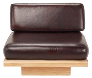 Fotoliu din piele Mokuno S lounge AshGrey