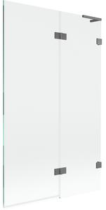 Mexen Lunar L, paravan de cadă cu 2 aripi, dreapta, 110 x 150 cm, sticlă transparentă, grafit, 897L-110-100-95-00-P