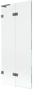 Mexen Lunar L, paravan de cadă cu 2 aripi, stânga, 80 x 150 cm, sticlă transparentă, grafit, 897L-080-100-95-00-L