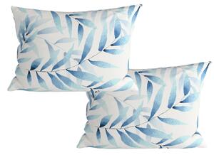 Set 2 huse decorative pentru perna din microfibra KOVENDI 50x70 cm, albastru-alb