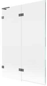 Mexen Lunar L, paravan de cadă cu 2 aripi, stânga, 120 x 150 cm, sticlă transparentă, grafit, 897L-120-100-95-00-L