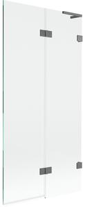 Mexen Lunar L, paravan de cadă cu 2 aripi, dreapta, 90 x 150 cm, sticlă transparentă, grafit, 897L-090-100-95-00-P