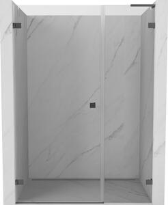Ușă de duș Mexen Lunar-B, L cu balamale pe stânga 140 cm, sticlă transparentă de 8 mm, profil grafit, 832SL-140-050-95-00-L