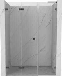 Ușă de duș pliabilă stânga Mexen Lunar-F, L, 125 cm, sticlă transparentă de 8 mm, profil grafit, 836SL-125-050-95-00-L