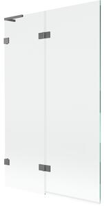 Mexen Lunar L, paravan de cadă cu 2 aripi, stânga, 110 x 150 cm, sticlă transparentă, grafit, 897L-110-100-95-00-L