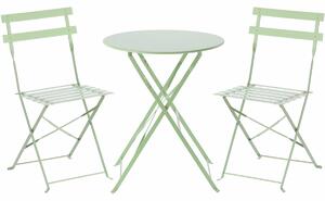 Mobilier de grădină pliabil Aldotrade Bea verde,set masă și 2 scaune