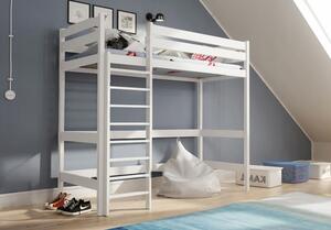 Pat Samio 80x190 copii supraetajat - culoare alb