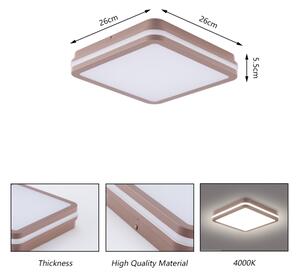 Brilagi-LED Aplica de exterior cu senzor BENE, LED 24W, 230V, 26x26 cm, maro, IP54